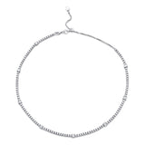4-prong Station Diamond Tennis 2-in-1 Necklace/Bracelet, natural diamonds, 14K white gold, view 2
