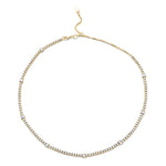 4-prong Station Diamond Tennis 2-in-1 Necklace/Bracelet, natural diamonds, 14K yellow gold, view 2