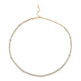 4-prong Station Diamond Tennis 2-in-1 Necklace/Bracelet, natural diamonds, 14K yellow gold, view 2