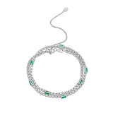 4-Prong & Cupcake Diamond & Emerald Tennis 2-in-1 Necklace/Bracelet, natural diamonds, 14K gold, view 2