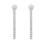 4-Prong Front & Back Hanging Earrings, natural diamonds, 14K gold