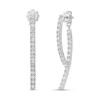 4-Prong Front & Back Hanging Earrings, natural diamonds, 14K white gold