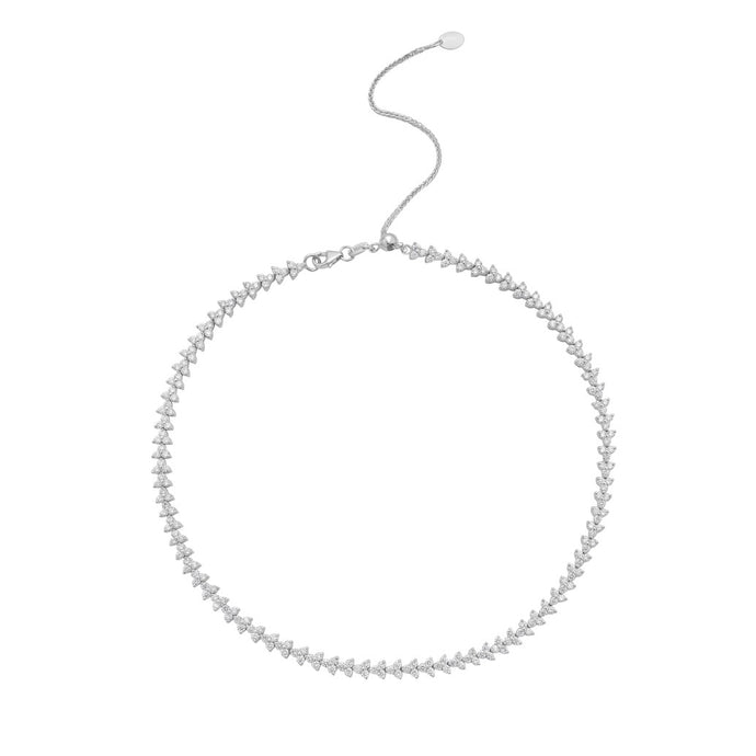 3-Prong 3 Petal Tennis 2-in-1 Necklace/Bracelet
