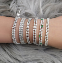 Load image into Gallery viewer, Shared-prong 3-stone Tennis 2-in-1 Necklace/Bracelet