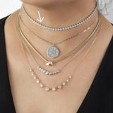 Shared-prong 3-stone Tennis 2-in-1 Necklace/Bracelet