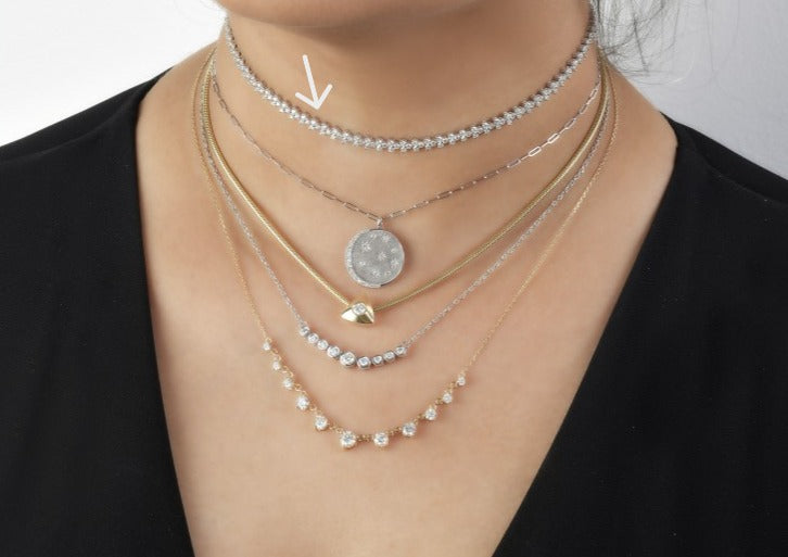 Shared-prong 3-stone Tennis 2-in-1 Necklace/Bracelet
