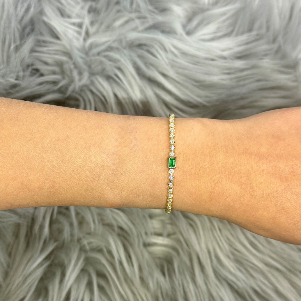 Bezel Diamond Tennis Bracelet
