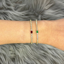 Load image into Gallery viewer, Diamond &amp; Ruby Bezel Tennis Bracelet