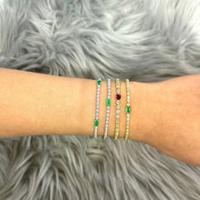 Load image into Gallery viewer, Diamond &amp; Ruby Bezel Tennis Bracelet