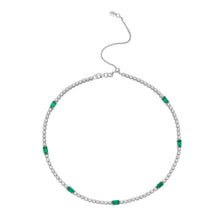 Load image into Gallery viewer, 4-Prong &amp; Cupcake Diamond &amp; Emerald Tennis 2-in-1 Necklace/Bracelet
