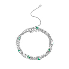 Load image into Gallery viewer, 4-Prong &amp; Cupcake Diamond &amp; Emerald Tennis 2-in-1 Necklace/Bracelet