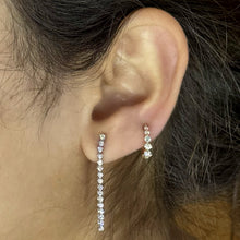 Load image into Gallery viewer, Shared Prong Graduating Hoop Earrings