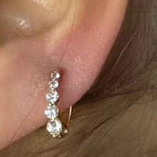 Load image into Gallery viewer, Shared Prong Graduating Hoop Earrings