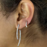4-Prong Front & Back Hanging Earrings