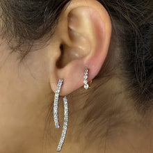 Load image into Gallery viewer, 4-Prong Front &amp; Back Hanging Earrings
