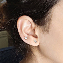 Load image into Gallery viewer, Prong-set Pear Solitaire Diamond Earrings