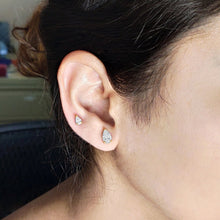 Load image into Gallery viewer, Prong-set Pear Solitaire Diamond Earrings