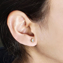 Load image into Gallery viewer, Prong-set Oval Solitaire Diamond Earrings