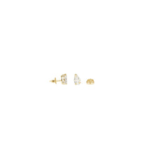 Load image into Gallery viewer, Prong-set Pear Solitaire Diamond Earrings