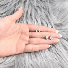 Load image into Gallery viewer, Prong-set Pear Solitaire Diamond Earrings