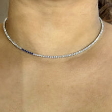 Load image into Gallery viewer, 4-prong Straight-line Diamond Tennis Necklace