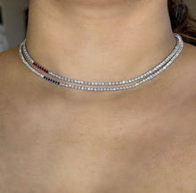Load image into Gallery viewer, 3-prong Straight-line Diamond Tennis Necklace