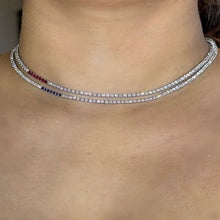 Load image into Gallery viewer, 4-prong Straight-line Diamond Tennis Necklace