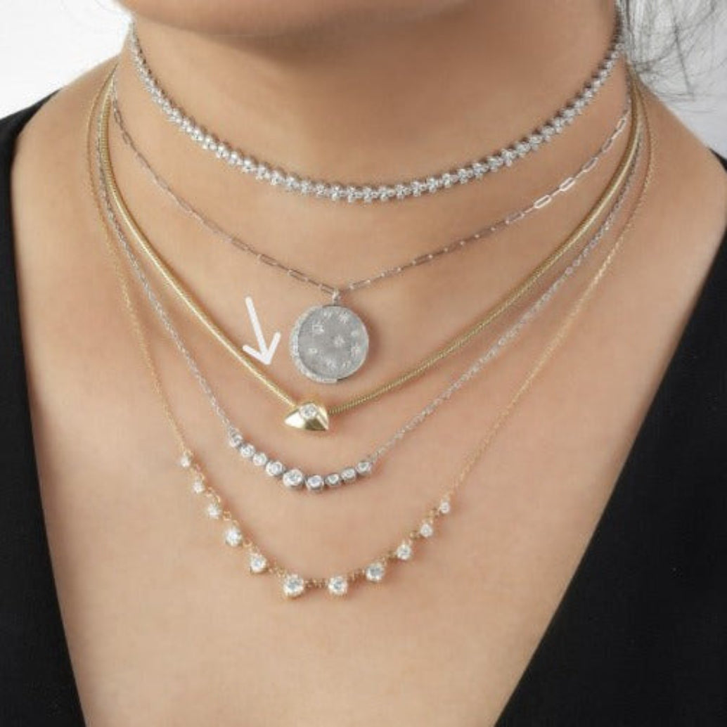 Bezel Triangle Snake Necklace