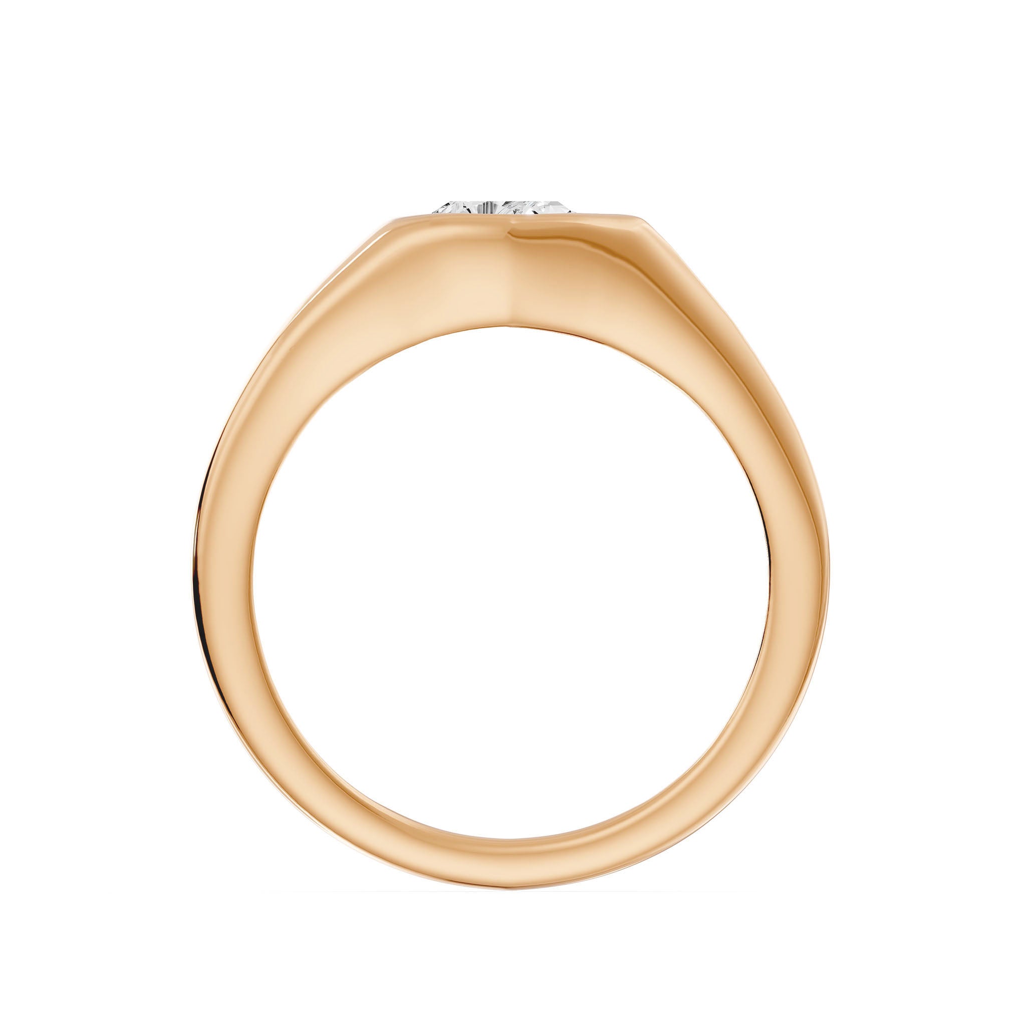 Bezel East West Pear Solitaire Ring, lab-grown diamond, 14K rose gold, front view