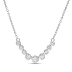Bezel Graduating Chain, natural diamonds, 14K white gold