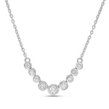 Bezel Graduating Chain, natural diamonds, 14K white gold
