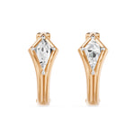 Bezel Kite Huggie Earrings, lab-grown diamonds, 14K rose gold, front view