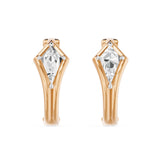 Bezel Kite Huggie Earrings, lab-grown diamonds, 14K rose gold, front view