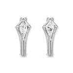 Bezel Kite Huggie Earrings, lab-grown diamonds, 14K white gold, front view