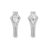 Bezel Kite Huggie Earrings, lab-grown diamonds, 14K white gold, front view