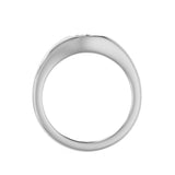 Bezel Oval Solitaire Ring, lab-grown diamond, 14K white gold, front view
