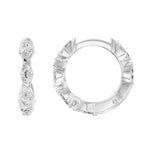 Chevron Huggie Marquise Diamond Earrings, lab-grown diamonds, 14K white gold, side view