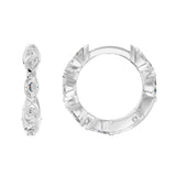 Chevron Huggie Marquise Diamond Earrings, lab-grown diamonds, 14K white gold, side view