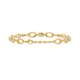 Oval Link Marquise Diamond Five Stone Bracelet, lab-grown diamonds, 14K yellow gold, back view
