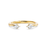 Toi Et Moi Kite Open Cuff Ring, lab-grown diamonds, 14K yellow gold, angle view