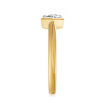 Frame Bezel East West Kite Cut Solitaire Ring, lab-grown diamond, 14K yellow gold, side view