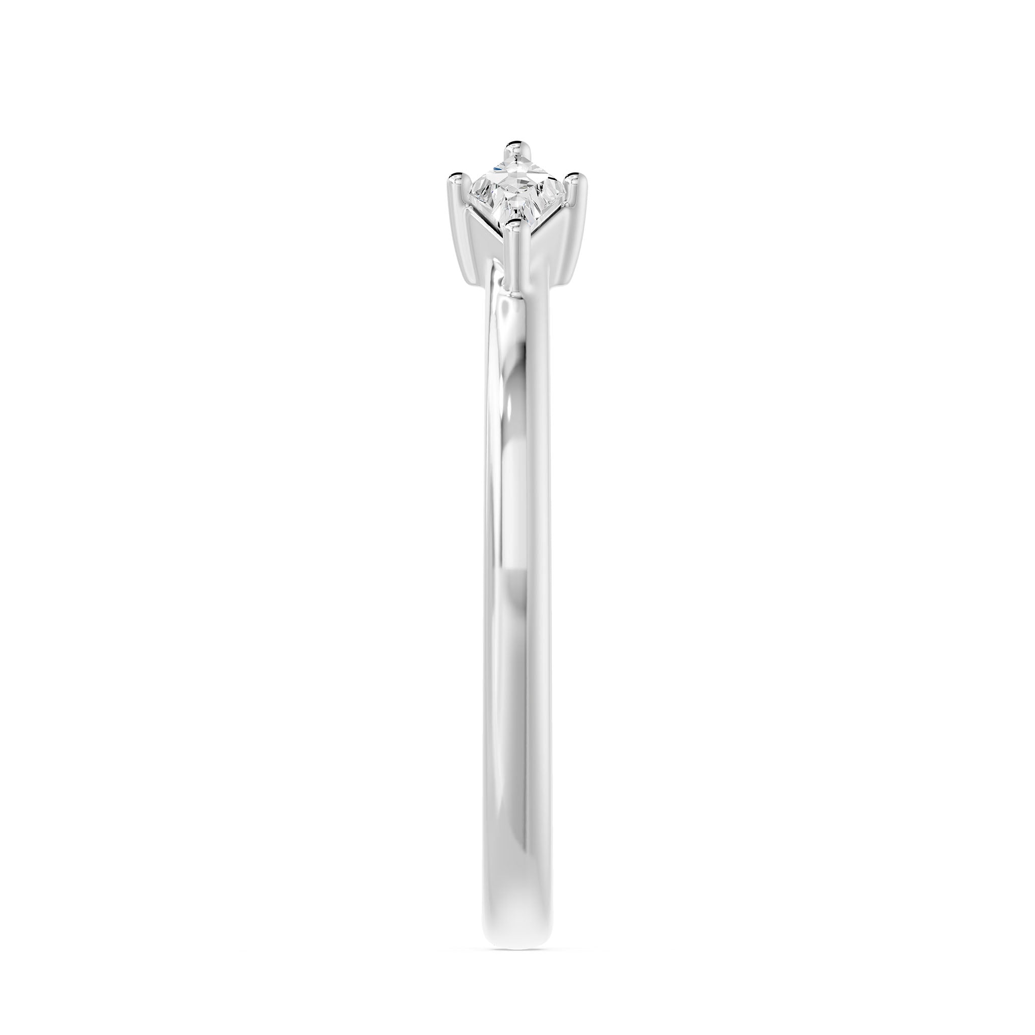 Toi Et Moi Kite Open Cuff Ring, lab-grown diamonds, 14K white gold, side view