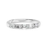 Walking Emerald Cut Five Stone Ring, lab-grown diamonds, 14K white gold, 1.0ct, angle view