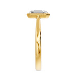 Frame Bezel Emerald Cut Solitaire Ring, lab-grown diamond, 14K yellow gold, side view
