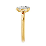 Toi Et Moi Pear Duo Two Stone Ring, lab-grown diamonds, 14K yellow gold, side view