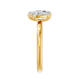 Toi Et Moi Pear Duo Two Stone Ring, lab-grown diamonds, 14K yellow gold, side view