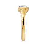 Frame Bezel Diagonal Pear Solitaire Ring, lab-grown diamond, 14K yellow gold, side view