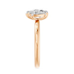Toi Et Moi Pear Duo Two Stone Ring, lab-grown diamonds, 14K rose gold, side view