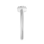 Frame Bezel East West Kite Cut Solitaire Ring, lab-grown diamond, 14K white gold, side view