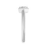 Frame Bezel East West Kite Cut Solitaire Ring, lab-grown diamond, 14K white gold, side view